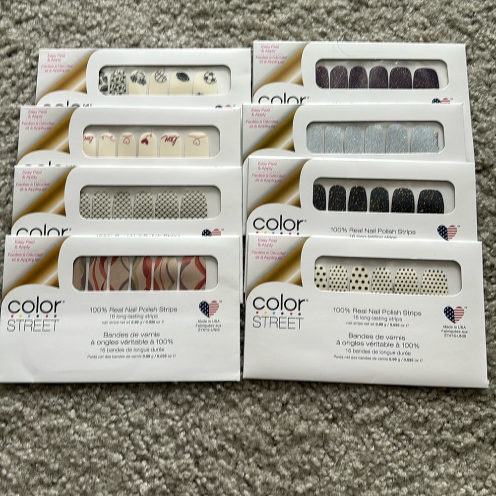 Lot of 8 color street polish strips